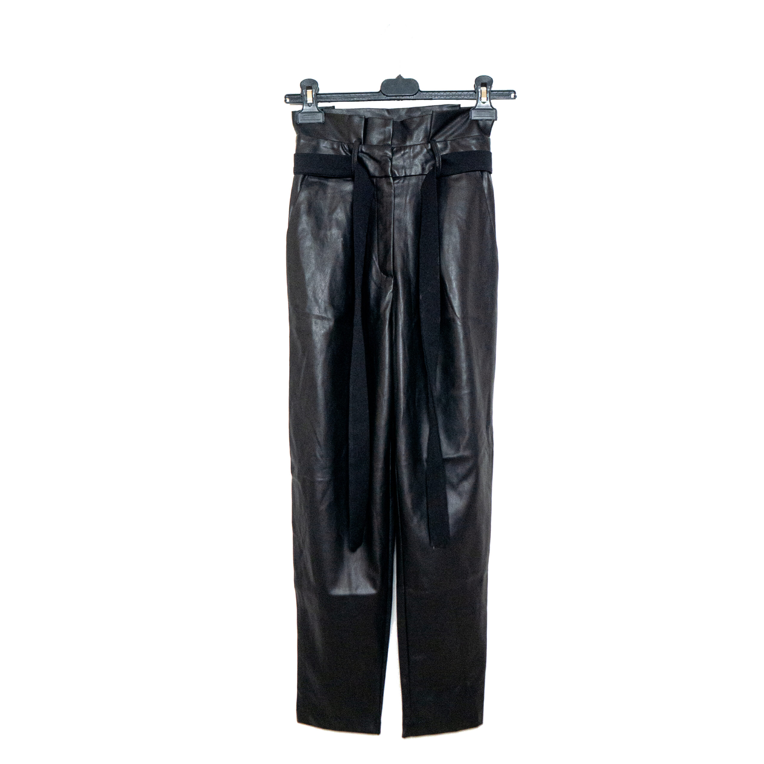 Pantalons En Cuir Noir